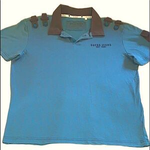 Guess blue two tone Polo Shirt